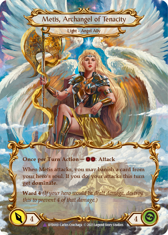 Figment of Tenacity // Metis, Archangel of Tenacity (Marvel) [DTD010] (Dusk Till Dawn)  Cold Foil | Good Games North