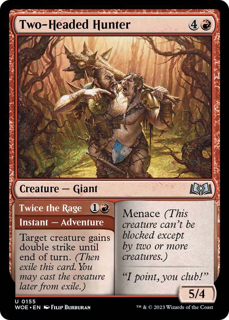 Two-Headed Hunter // Twice the Rage [Wilds of Eldraine] | Good Games North