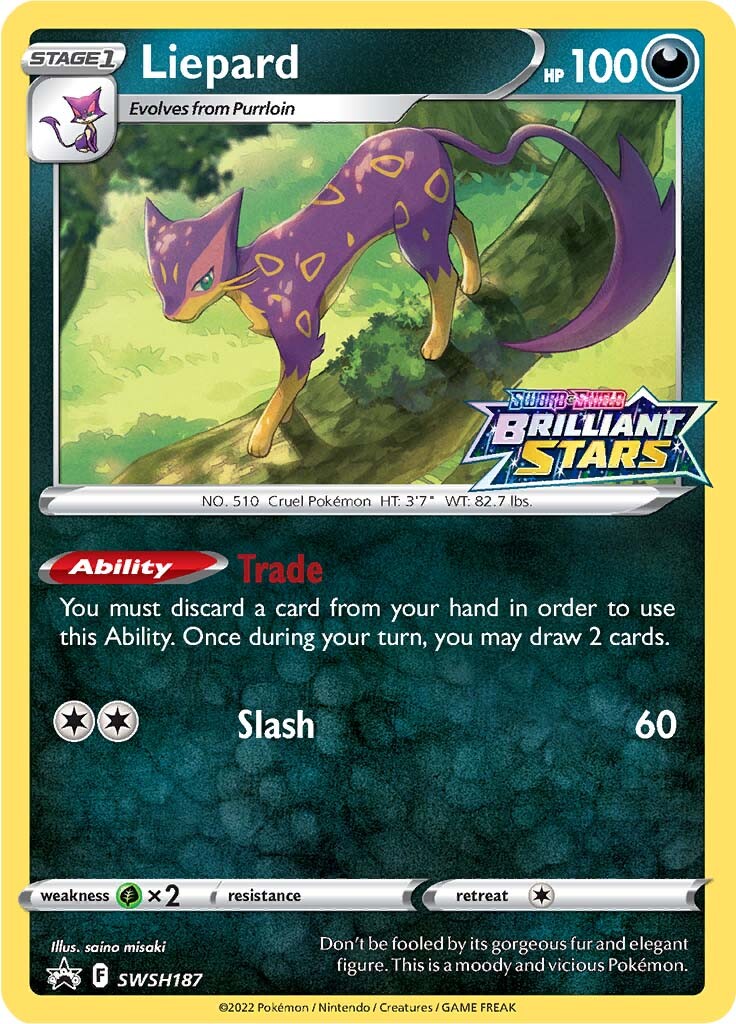 Liepard (SWSH187) (Prerelease Promo) [Sword & Shield: Black Star Promos] | Good Games North