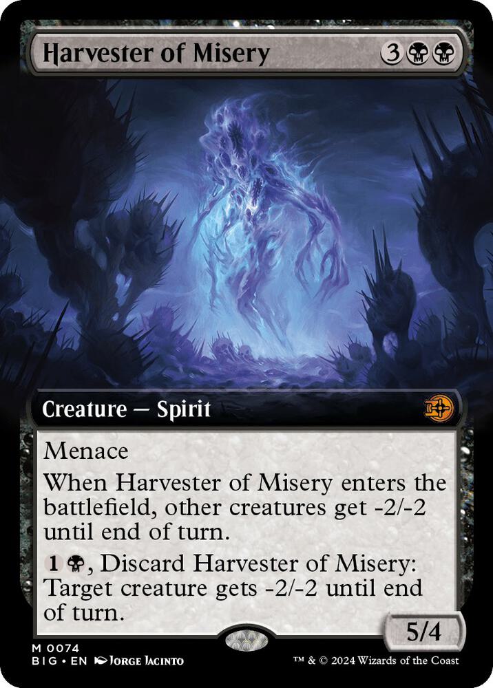 Harvester of Misery 74/30 (Outlaws of Thunder Junction: The Big Score)  - Extended Art Foil | Good Games North