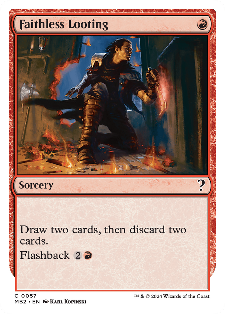 Faithless Looting (White Border) [Mystery Booster 2] | Good Games North