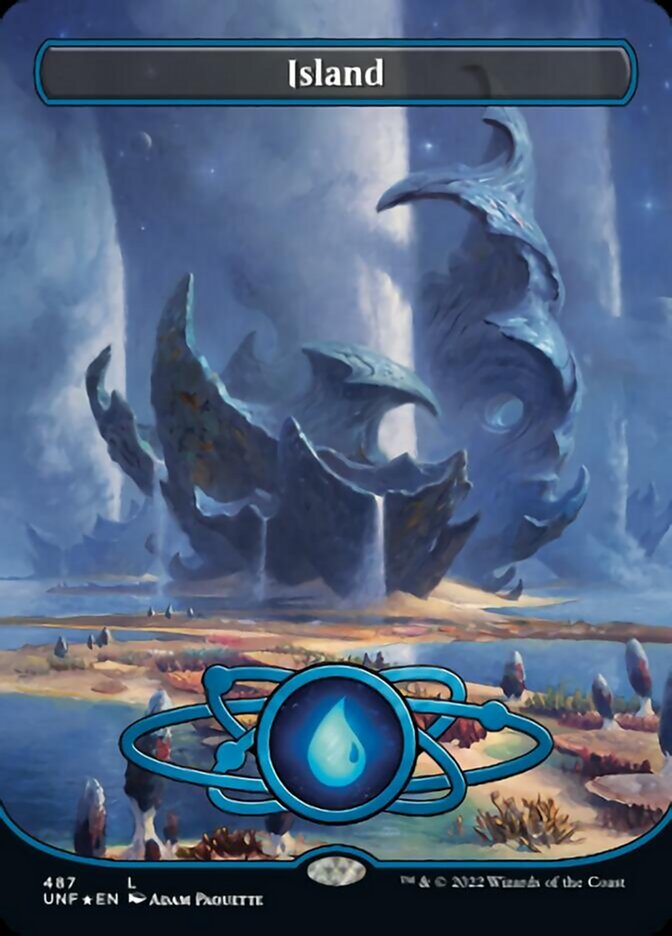 Island (487) (Planetary Space-ic Land) (Galaxy Foil) [Unfinity] | Good Games North
