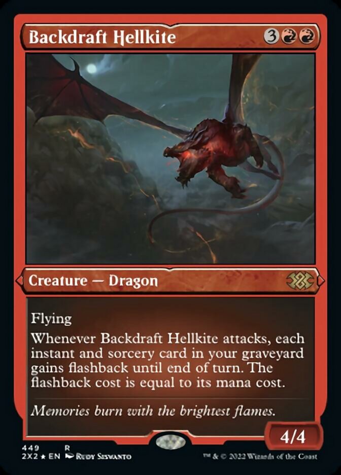 Backdraft Hellkite (Foil Etched) [Double Masters 2022] | Good Games North