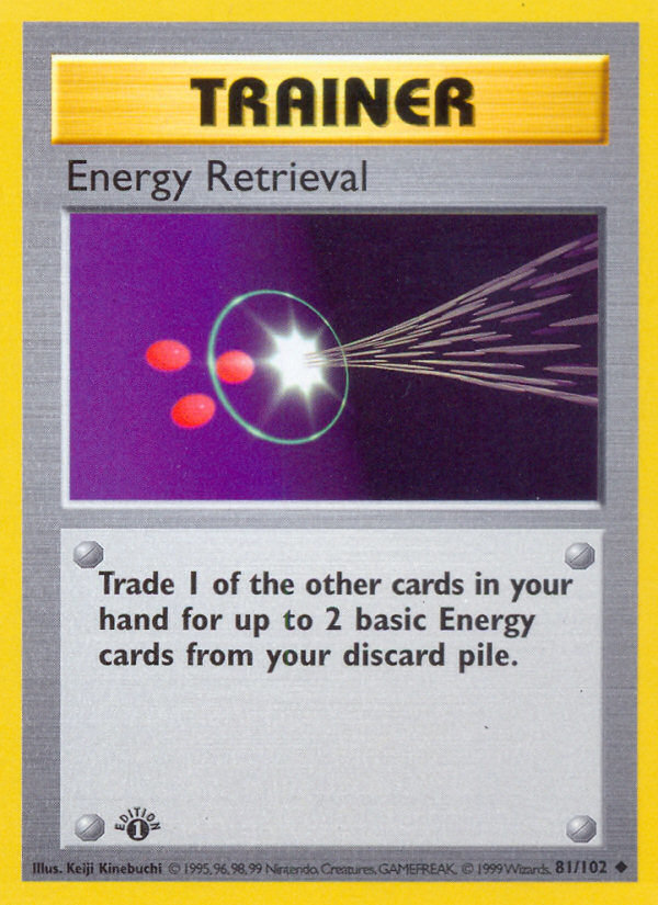Energy Retrieval (81/102) (Shadowless) [Base Set 1st Edition] | Good Games North
