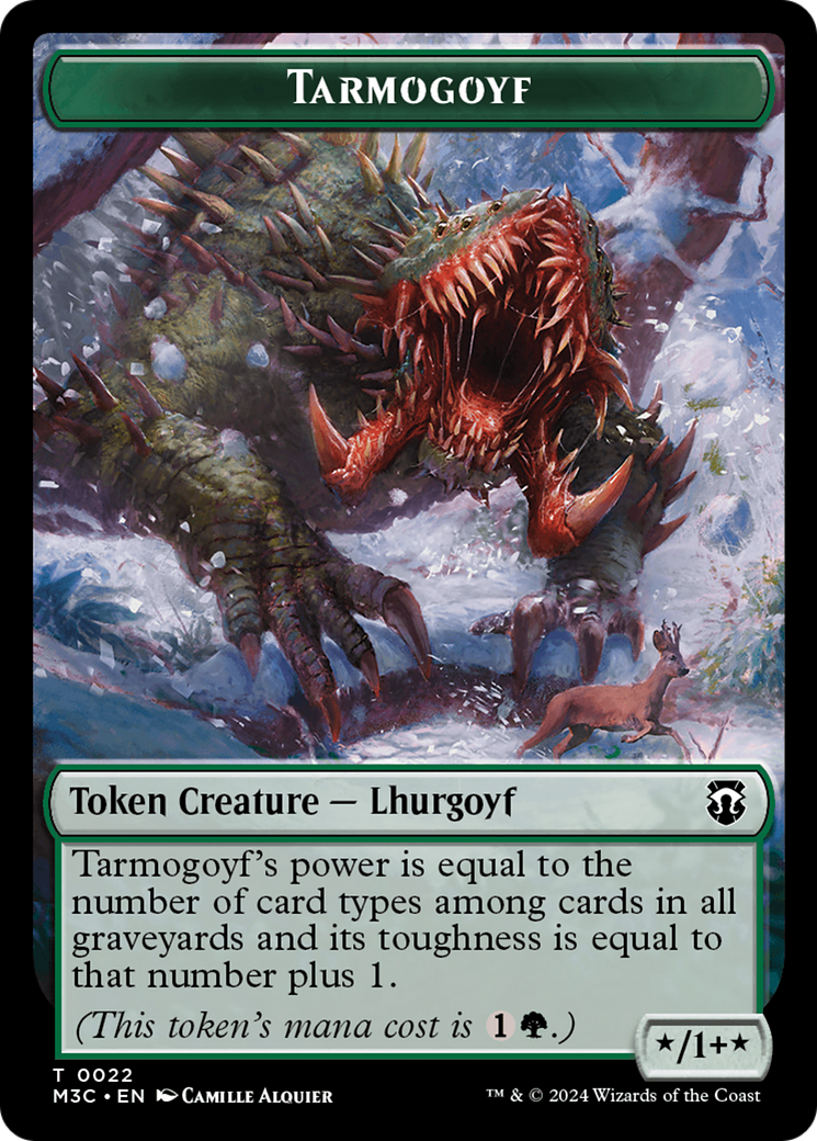 Goblin (Ripple Foil) // Tarmogoyf Double-Sided Token [Modern Horizons 3 Commander Tokens] | Good Games North