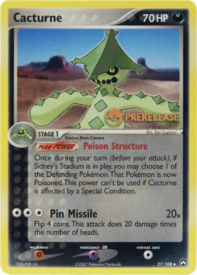 Cacturne (27/108) (Prerelease Promo) [EX: Power Keepers] | Good Games North