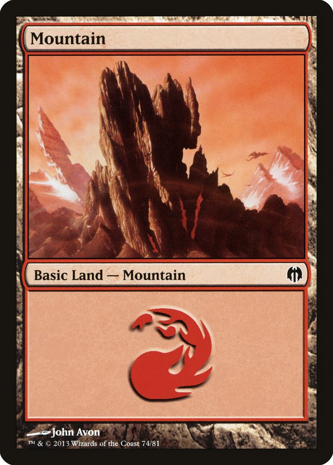 Mountain (74) [Duel Decks: Heroes vs. Monsters] | Good Games North
