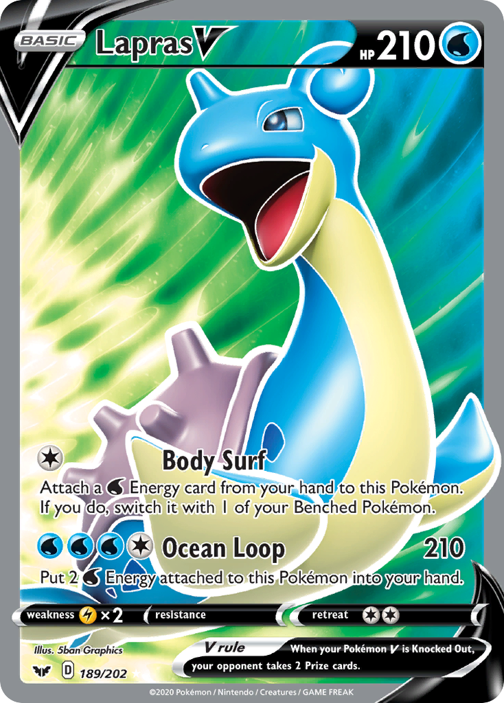 Lapras V (189/202) [Sword & Shield: Base Set] | Good Games North