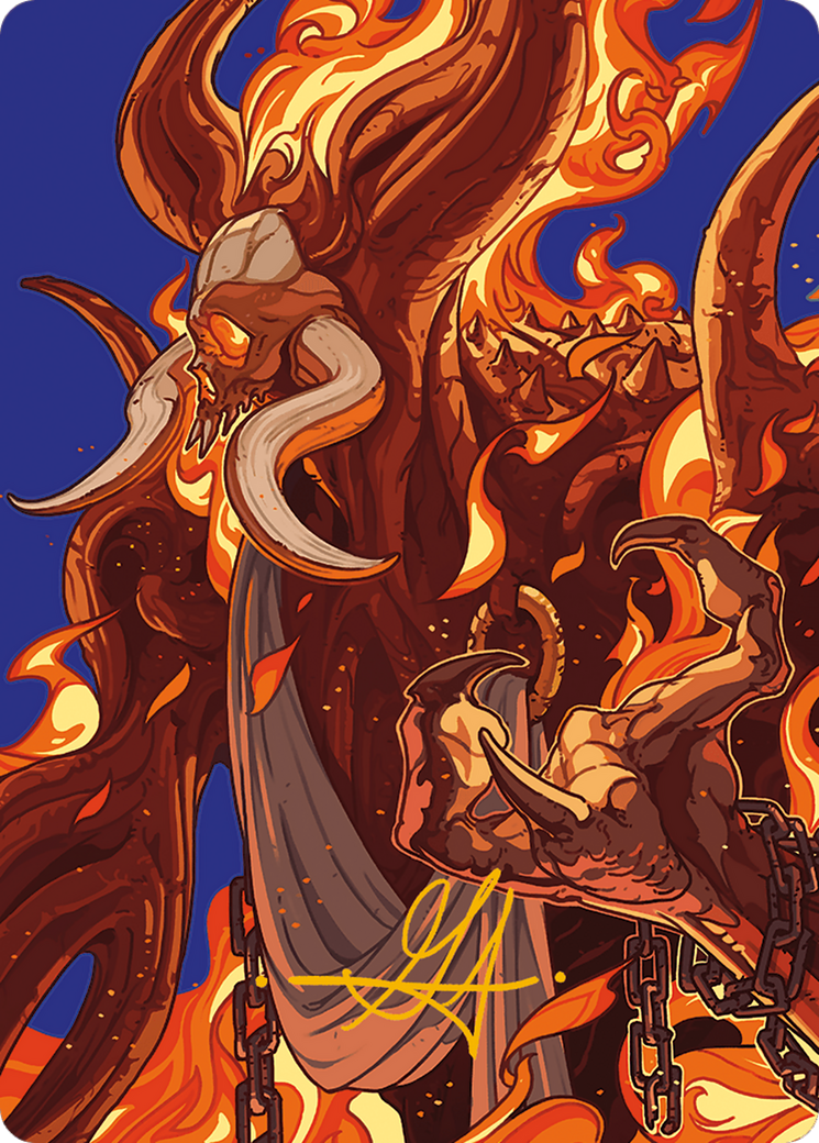 Phlage, Titan of Fire's Fury Art Card (Gold-Stamped Signature) [Modern Horizons 3 Art Series] | Good Games North