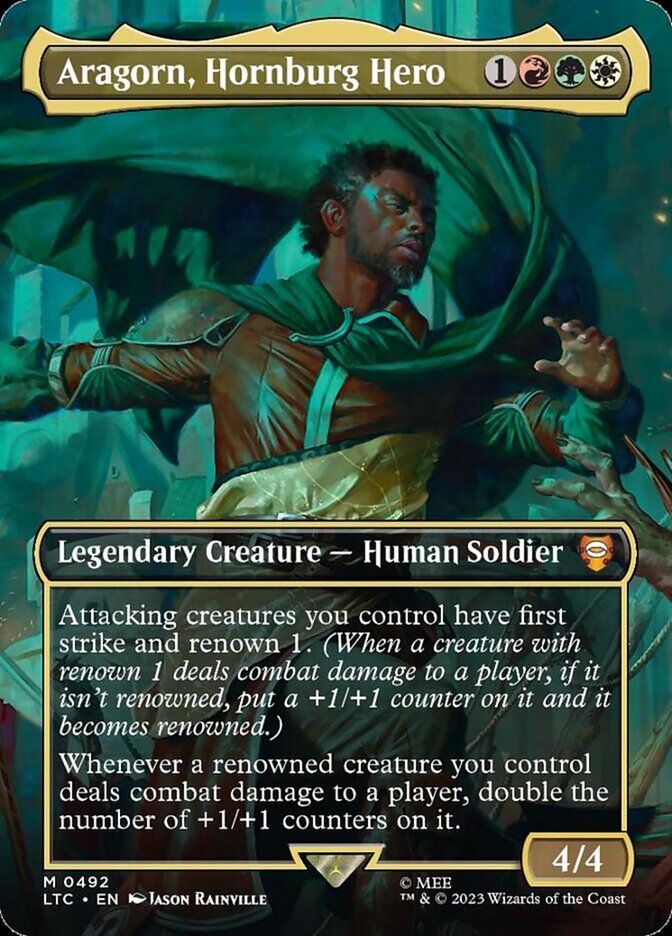 Aragorn, Hornburg Hero 492/84 (Commander: The Lord of the Rings: Tales of Middle-earth)  - Borderless Foil | Good Games North