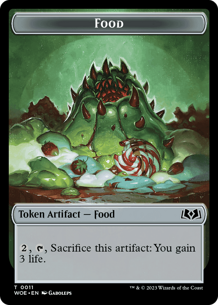 Human // Food (0011) Double-Sided Token [Wilds of Eldraine Tokens] | Good Games North