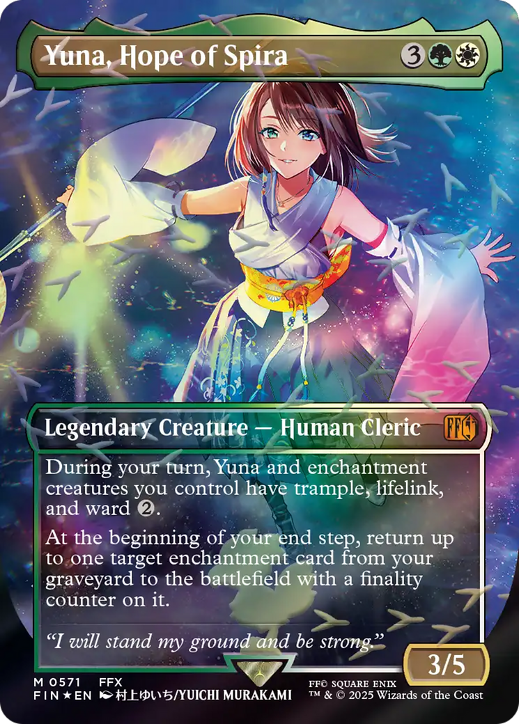 Yuna, Hope of Spira (Borderless) (Chocobo Track Foil) [FINAL FANTASY] | Good Games North