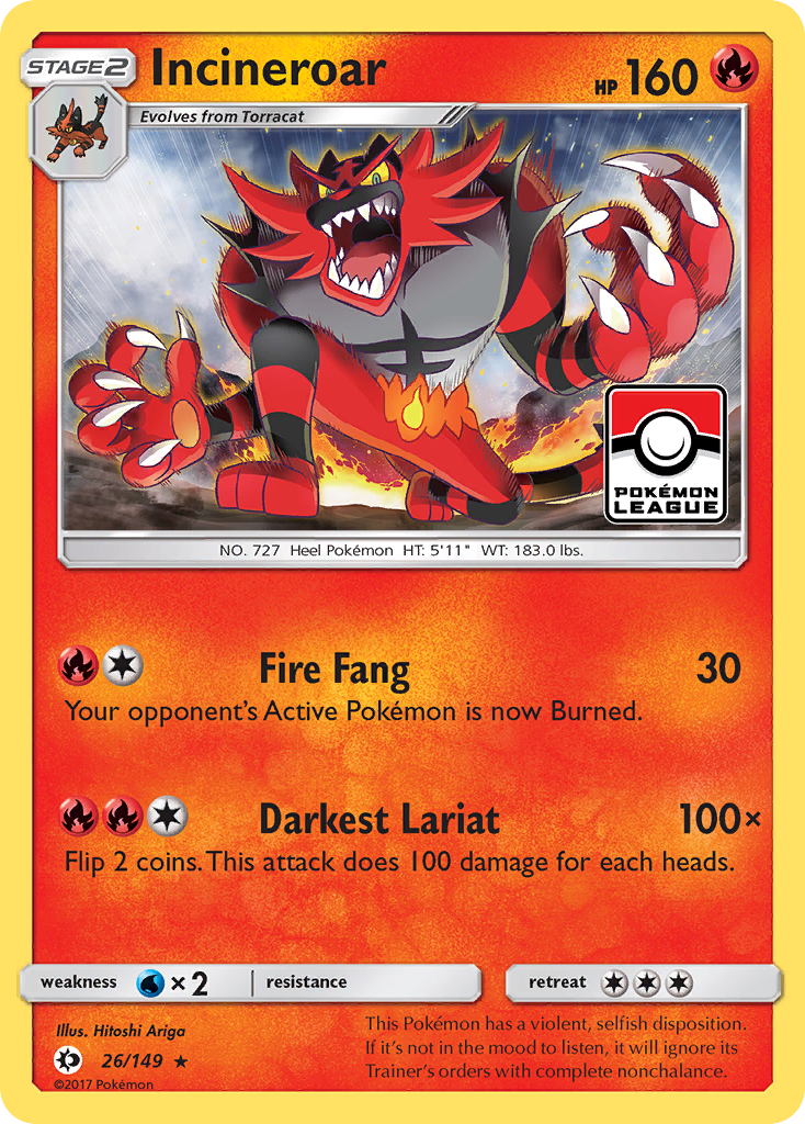 Incineroar (26/149) [Sun & Moon: Base Set] | Good Games North