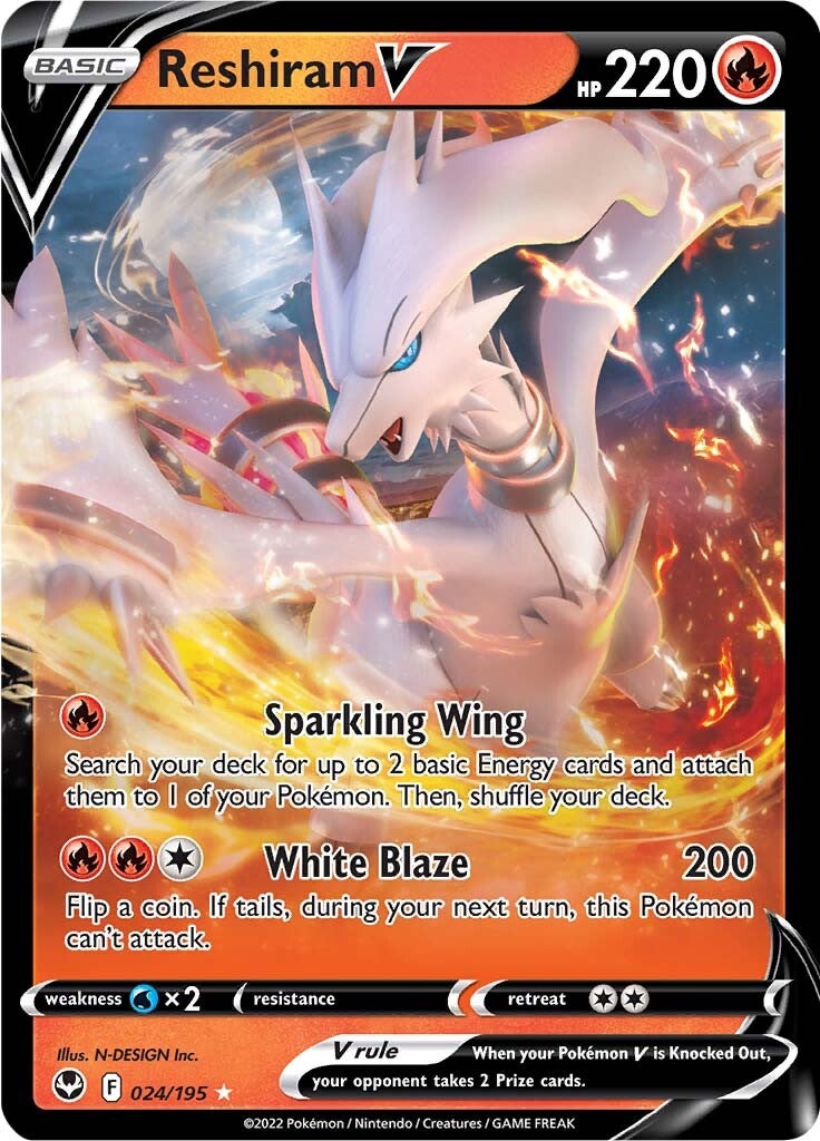 Reshiram V (024/195) [Sword & Shield: Silver Tempest] | Good Games North
