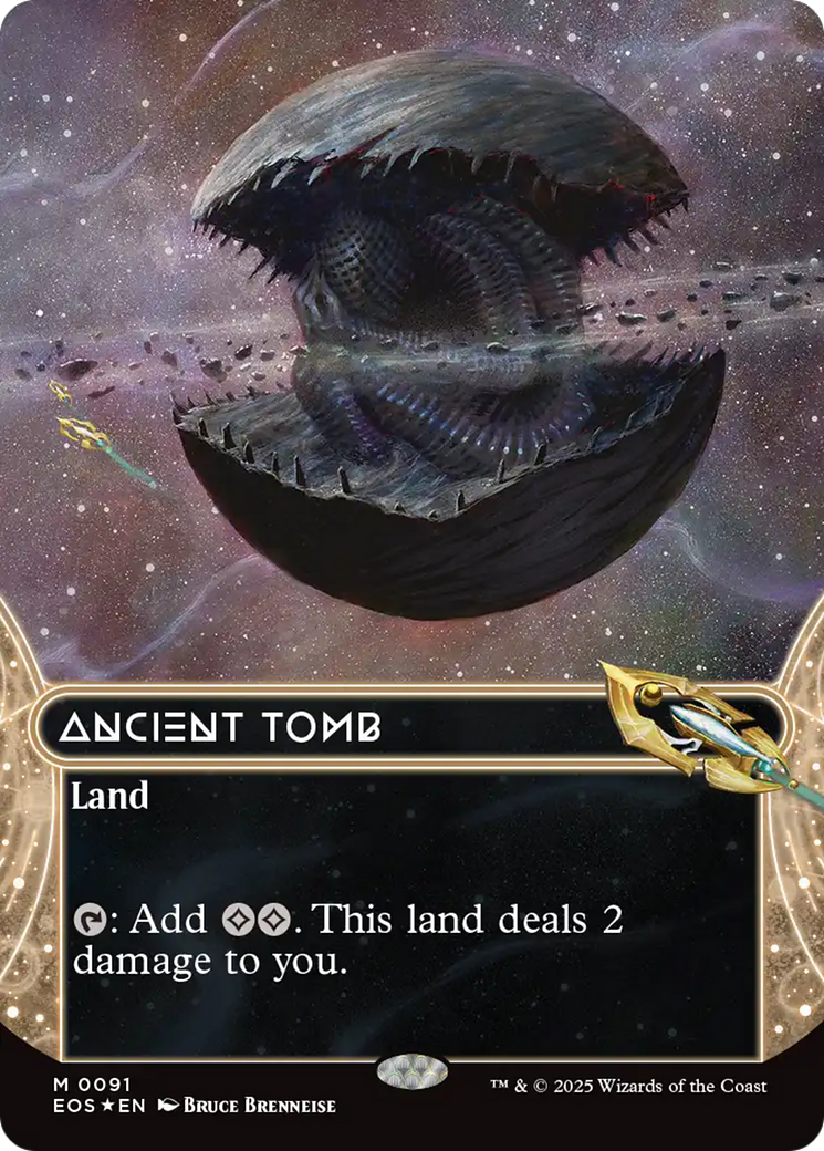 Ancient Tomb (0091) (Borderless) (Galaxy Foil) [Edge of Eternities] | Good Games North