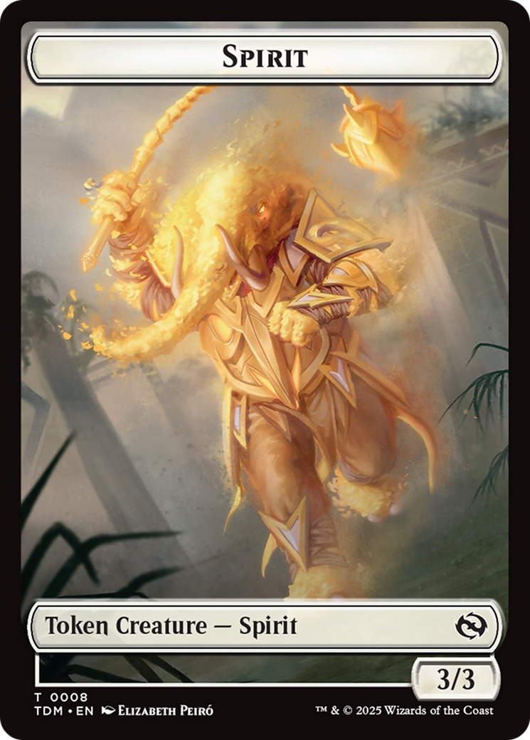 Spirit (0008) // Spirit (0009) Double-Sided Token [Tarkir: Dragonstorm Tokens] | Good Games North