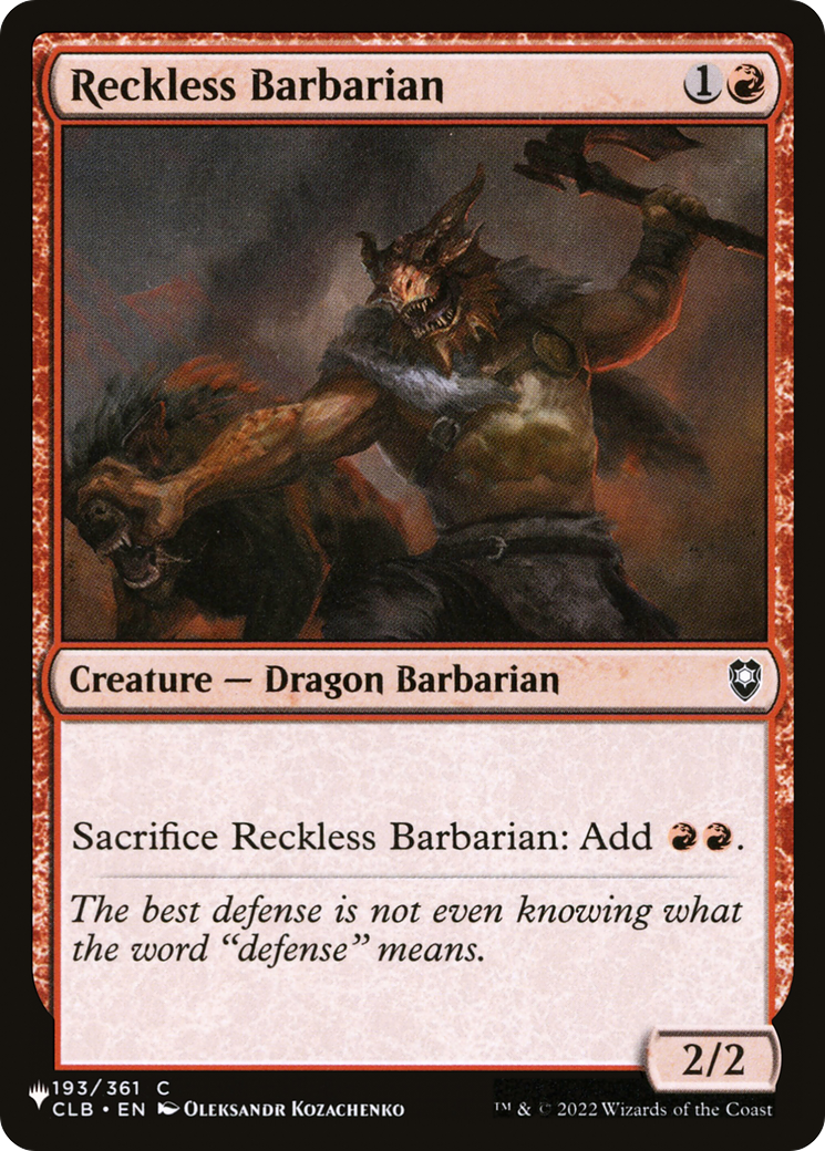Reckless Barbarian [The List] | Good Games North