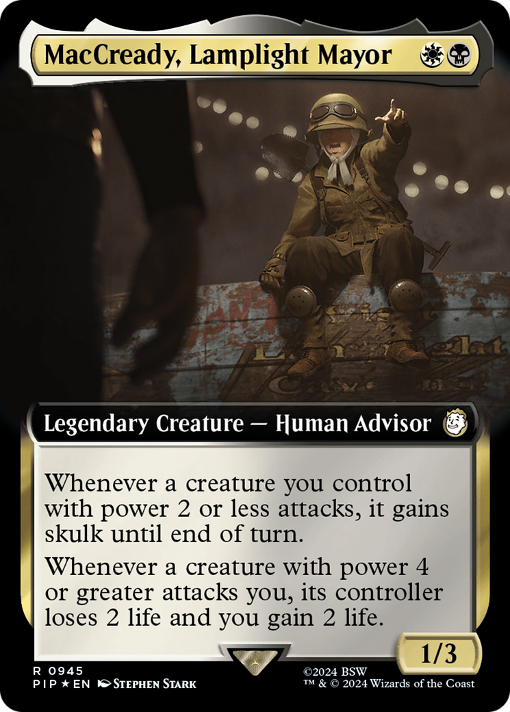MacCready, Lamplight Mayor (Extended Art) (Surge Foil) [Fallout] | Good Games North