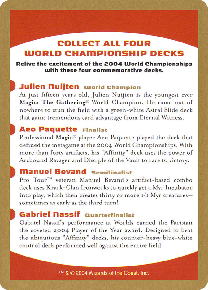 2004 World Championships Ad [World Championship Decks 2004] | Good Games North