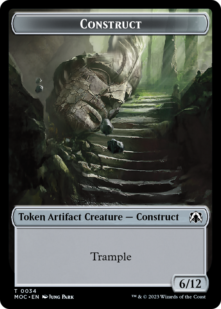 Phyrexian Golem // Construct Double-Sided Token [March of the Machine Commander Tokens] | Good Games North