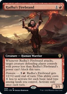 Radhas Firebrand Extended Art 408 (Dominaria United)  - Foil | Good Games North