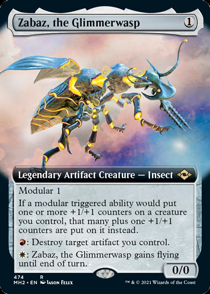 Zabaz, the Glimmerwasp (Extended Art) [Modern Horizons 2] | Good Games North