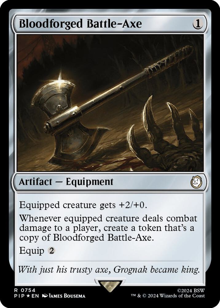 Bloodforged Battle-Axe 754/326 (Universes Beyond: Fallout)  - Surge Foil | Good Games North
