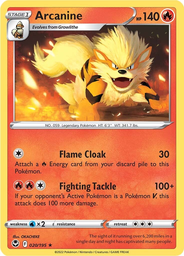 Arcanine (020/195) [Sword & Shield: Silver Tempest] | Good Games North