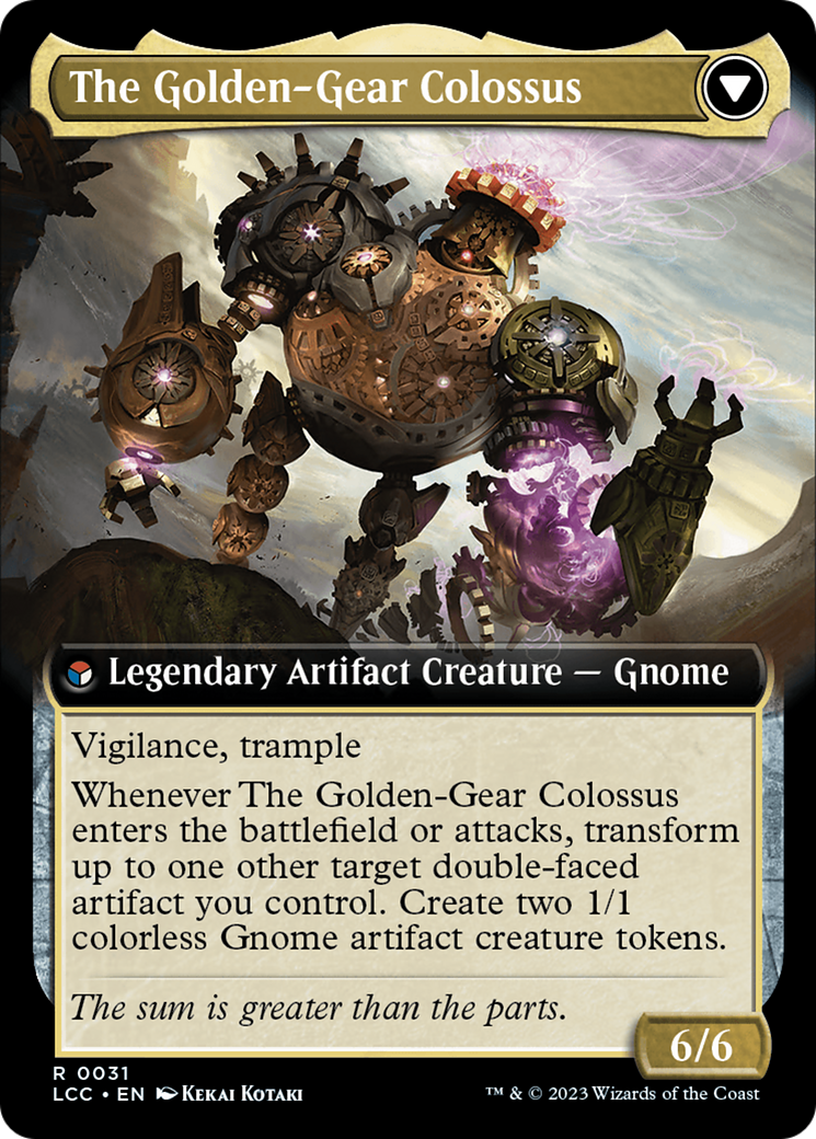 Tetzin, Gnome Champion // The Golden-Gear Colossus (Extended Art) [The Lost Caverns of Ixalan Commander] | Good Games North