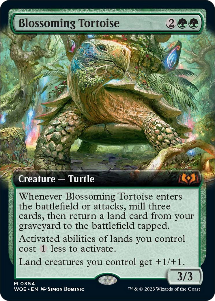 Blossoming Tortoise (Extended Art) [Wilds of Eldraine] | Good Games North