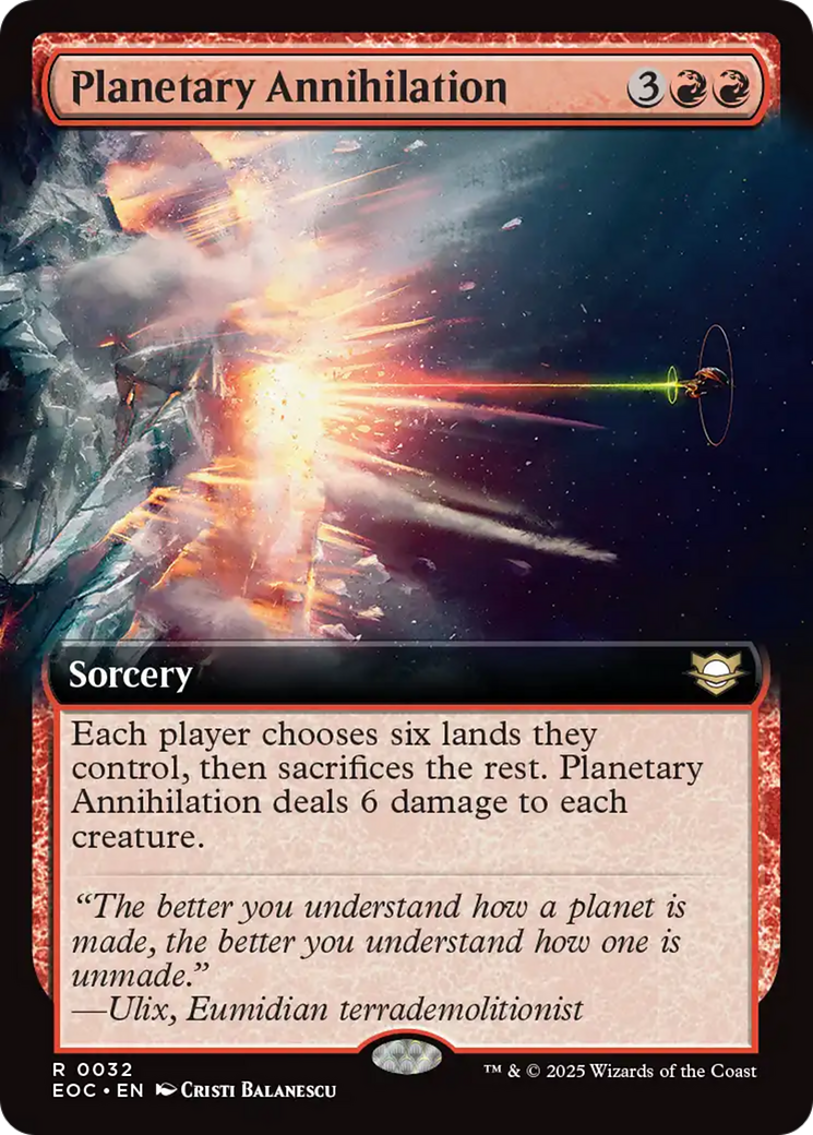 Planetary Annihilation (Extended Art) [Edge of Eternities Commander] | Good Games North