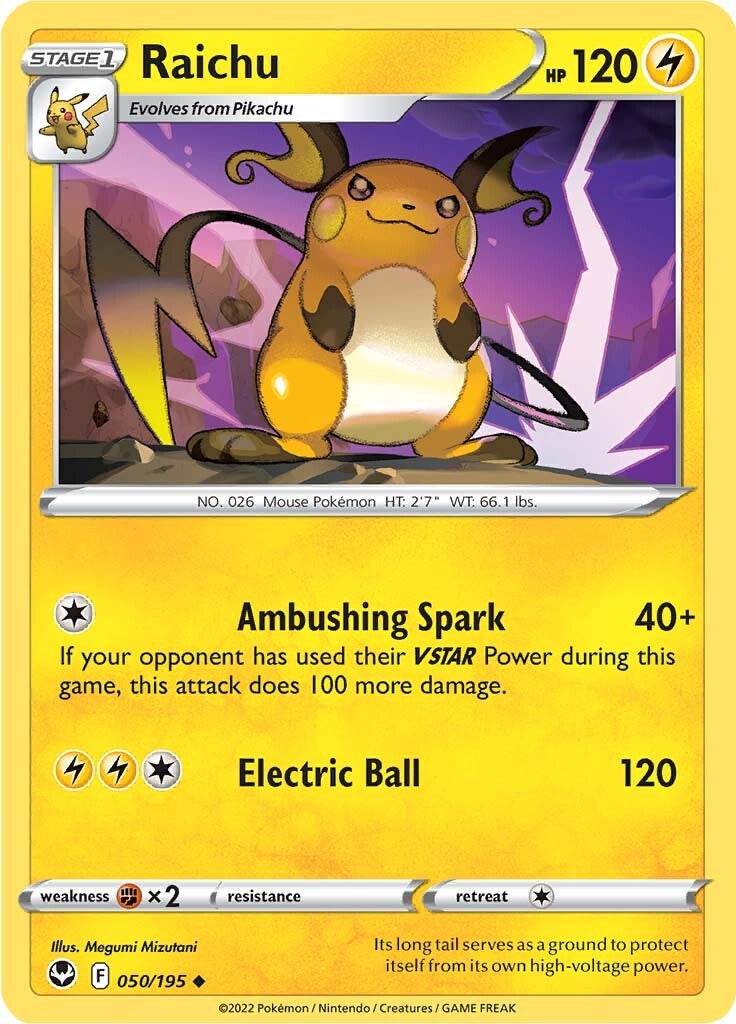 Raichu (050/195) [Sword & Shield: Silver Tempest] | Good Games North