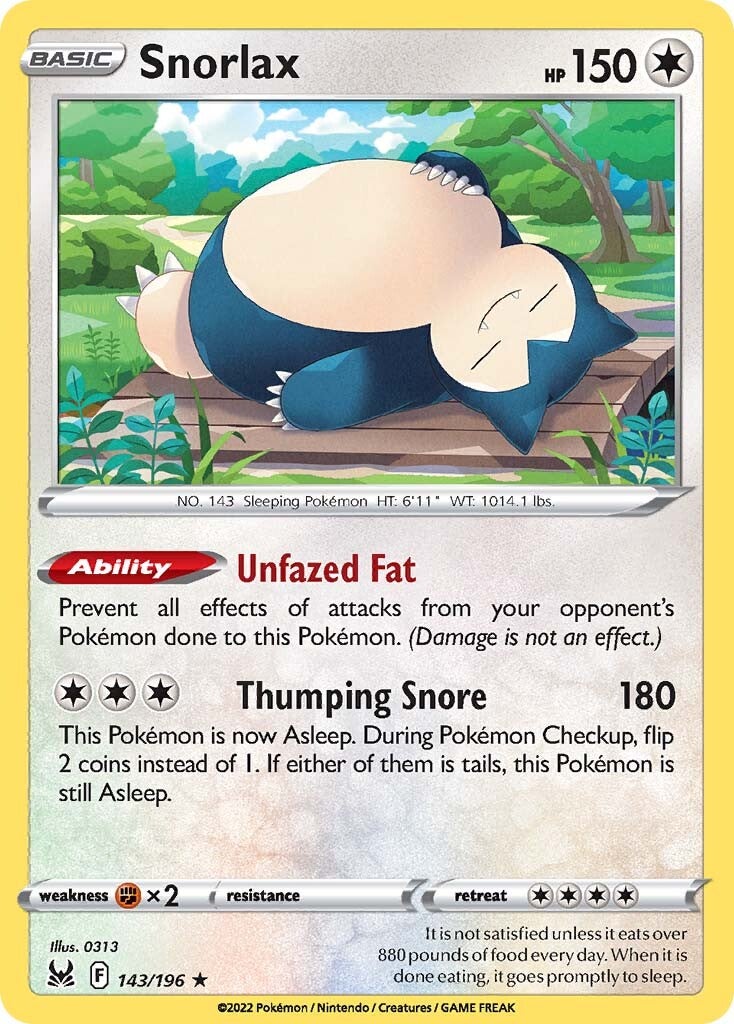 Snorlax (143/196) [Sword & Shield: Lost Origin] | Good Games North