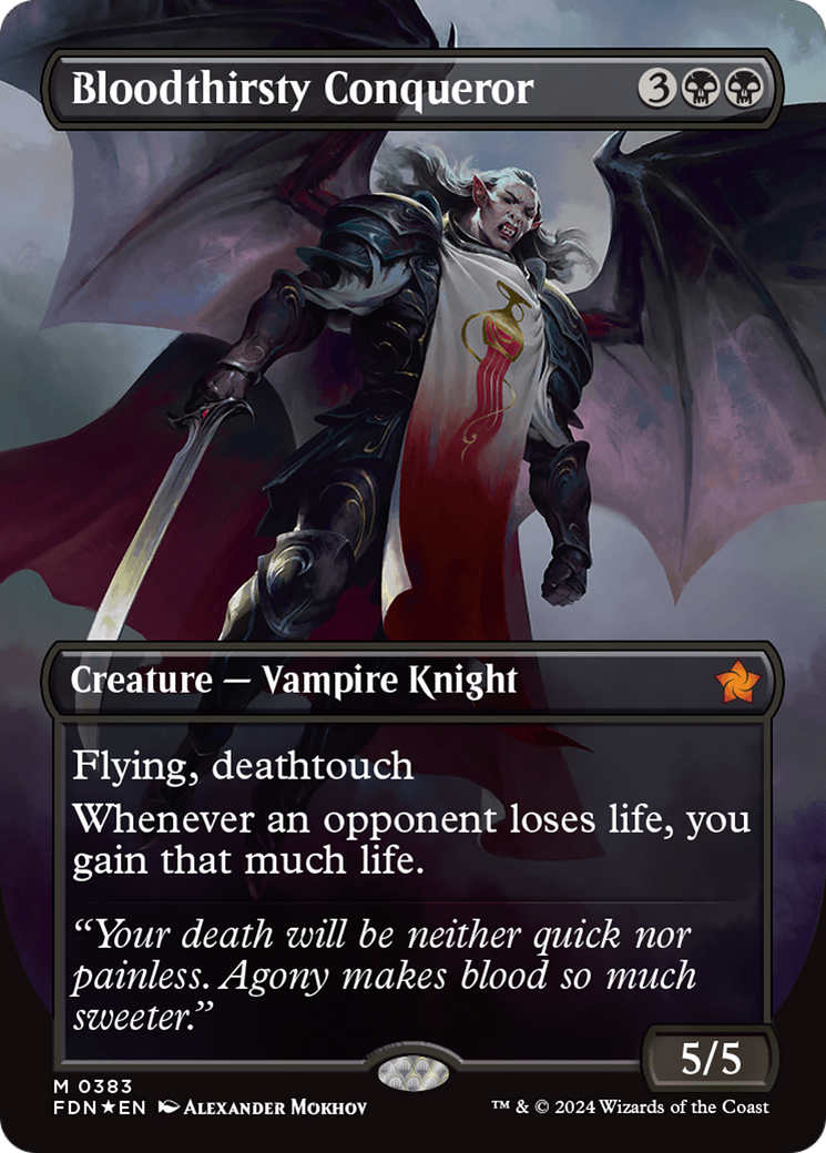 Bloodthirsty Conqueror (Borderless) (Mana Foil) [Foundations] | Good Games North