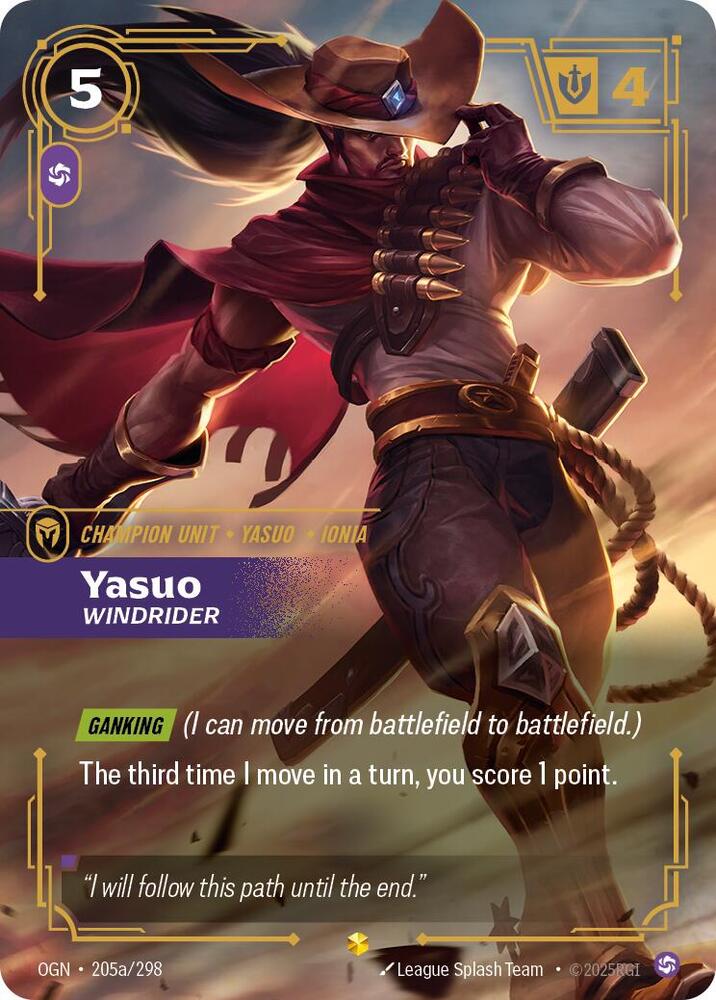 Yasuo Windrider Alternate Art (Origins)  - Foil | Good Games North