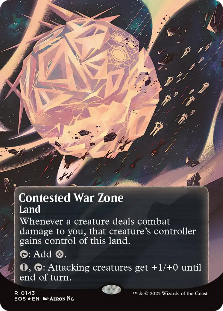 Contested War Zone (0143) (Borderless) (Galaxy Foil) [Edge of Eternities: Stellar Sights] | Good Games North