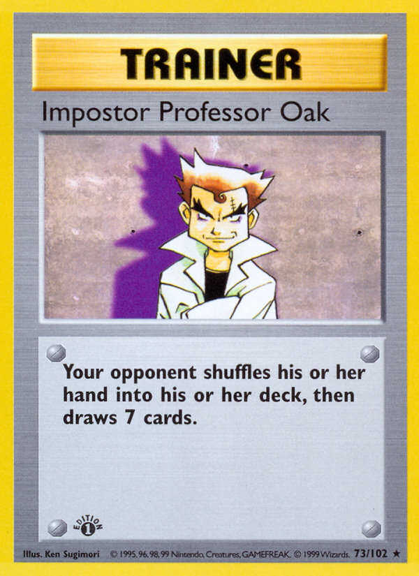 Impostor Professor Oak (73/102) (Shadowless) [Base Set 1st Edition] | Good Games North