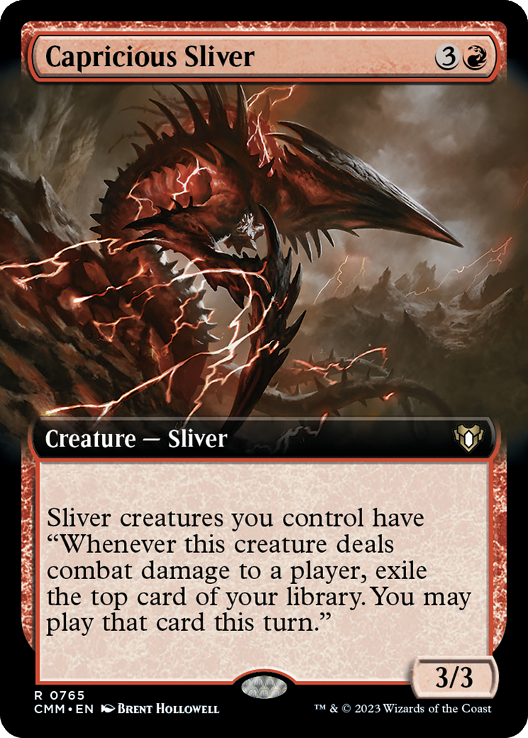 Capricious Sliver (Extended Art) [Commander Masters] | Good Games North