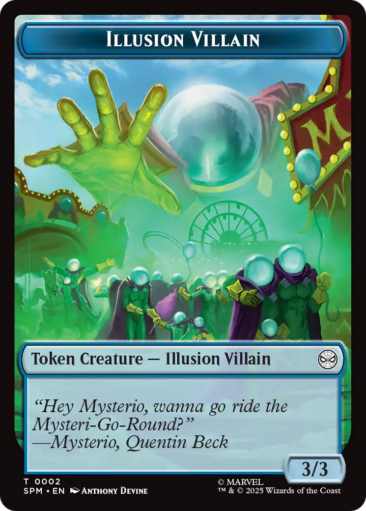 Spider // Illusion Villain Double-Sided Token [Marvel's Spider-Man Tokens] | Good Games North