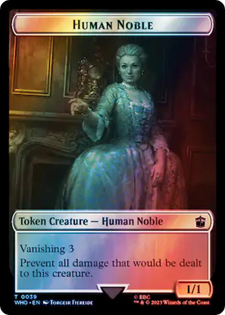 Human Noble // Treasure (0062) Double-Sided Token (Surge Foil) [Doctor Who Tokens] | Good Games North
