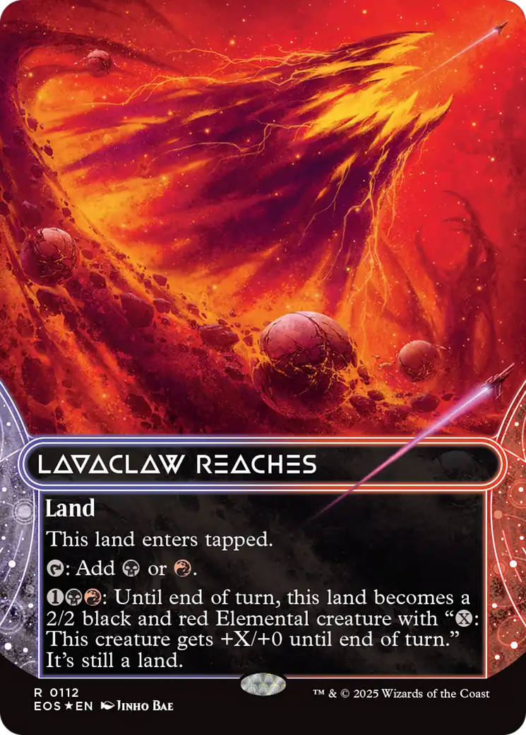 Lavaclaw Reaches (0112) (Borderless) (Galaxy Foil) [Edge of Eternities: Stellar Sights] | Good Games North