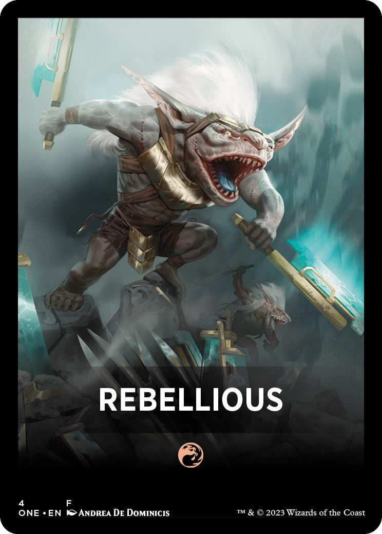 Rebellious Theme Card [Phyrexia: All Will Be One Tokens] | Good Games North
