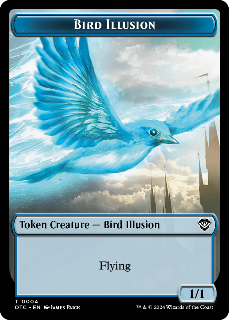 Dragon Elemental // Bird Illusion Double-Sided Token [Outlaws of Thunder Junction Commander Tokens] | Good Games North