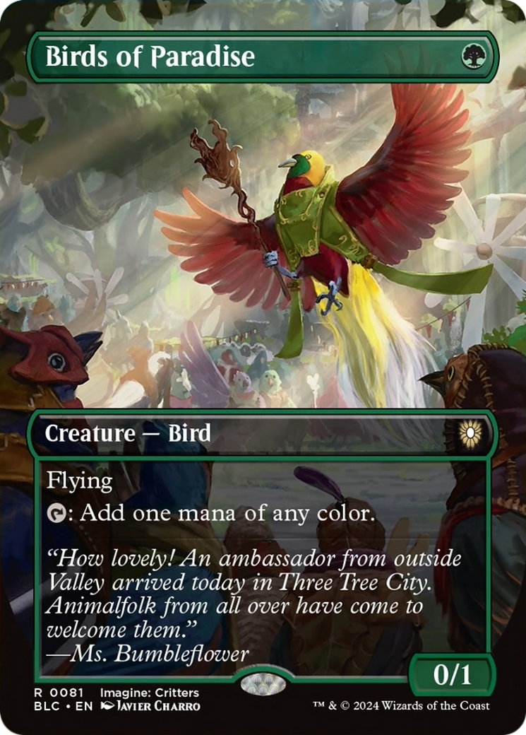 Birds of Paradise (Borderless) [Bloomburrow Commander] | Good Games North