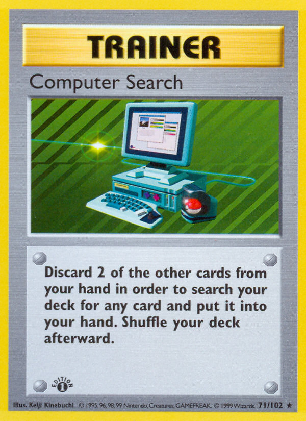 Computer Search (71/102) (Shadowless) [Base Set 1st Edition] | Good Games North