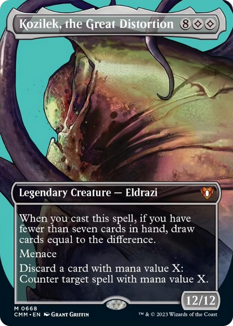 Kozilek, the Great Distortion (Borderless Profile) [Commander Masters] | Good Games North