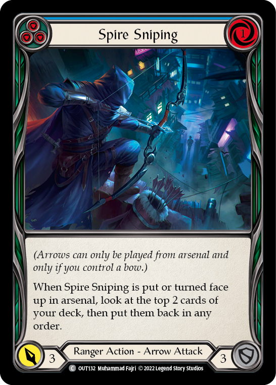 Spire Sniping (Blue) [OUT132] (Outsiders)  Rainbow Foil | Good Games North