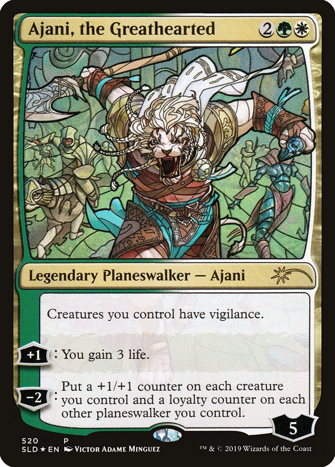 Ajani, the Greathearted (Stained Glass) [Secret Lair Drop Promos] | Good Games North