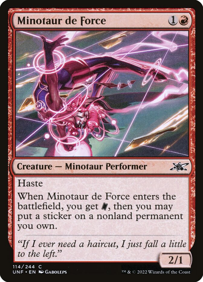Minotaur de Force 114/244 (Unfinity)  - Foil | Good Games North