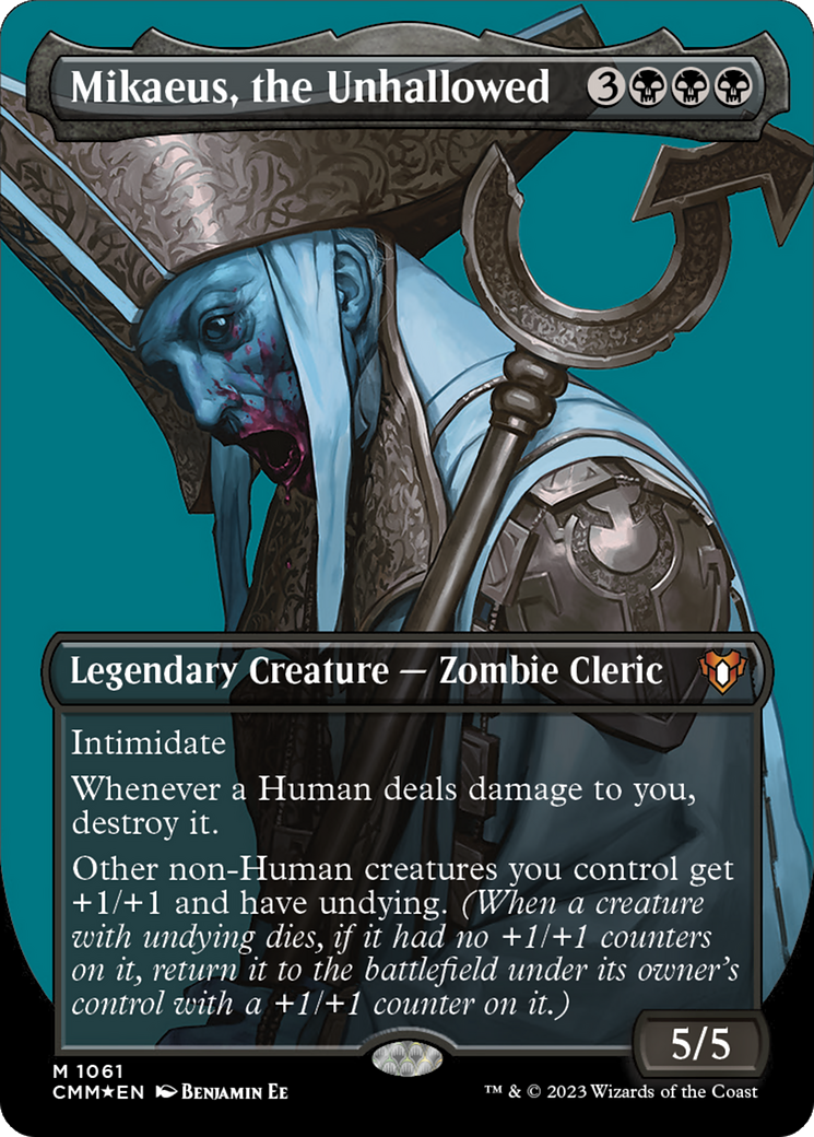 Mikaeus, the Unhallowed (Borderless Textured Foil Frame Break) [Commander Masters] | Good Games North